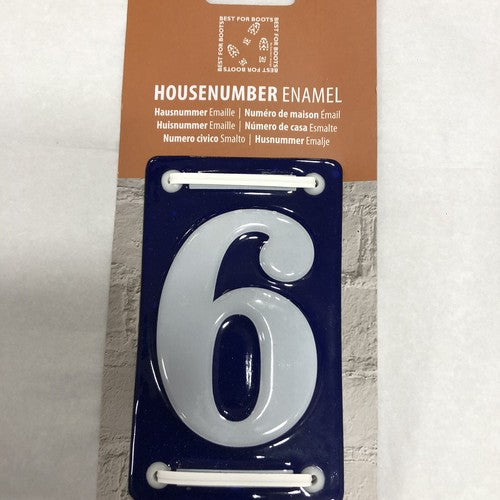 Enamel House Number 6 French Style