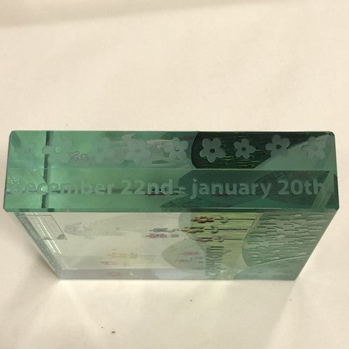 Capricorn Glass Block 3 Inches Square Boxed