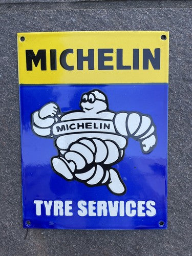 Michelin Tyre Services Vintage Style Enamel Sign