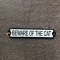 Beware Of The Cat Cast Iron Sign