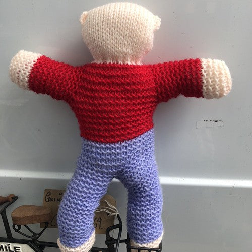 Teddy Hand Knitted 34 Cms Brand New
