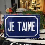 Je Tâaime Enamel Sign