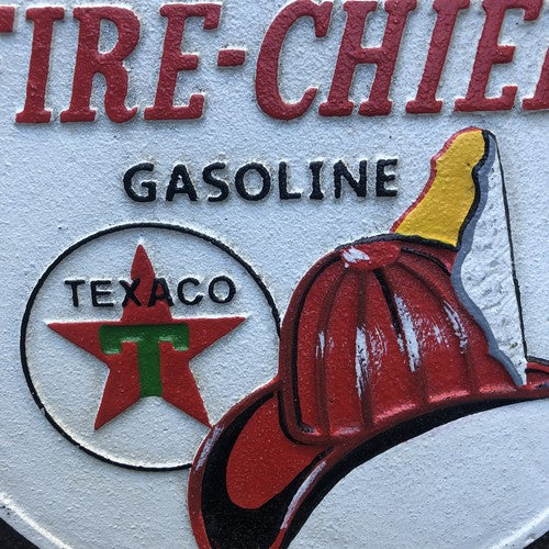 Fire Chief Gasoline Cast Iron Sign