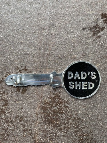 Dads Shed Polished Aluminium And Black Enamel Paint Key Rack