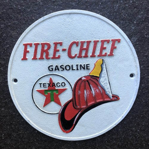 Fire Chief Gasoline Cast Iron Sign