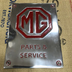 MG Parts & Service Polished Aluminium Sign