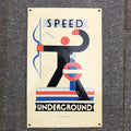 London Speed Underground Art Deco Style Enamel Sign