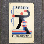 London Speed Underground Art Deco Style Enamel Sign