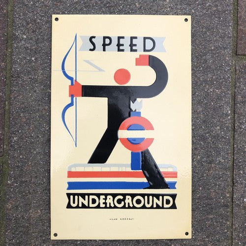 London Speed Underground Art Deco Style Enamel Sign