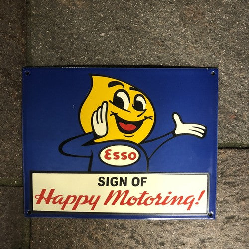 Esso Sign Of Happy Motoring Enamel Sign