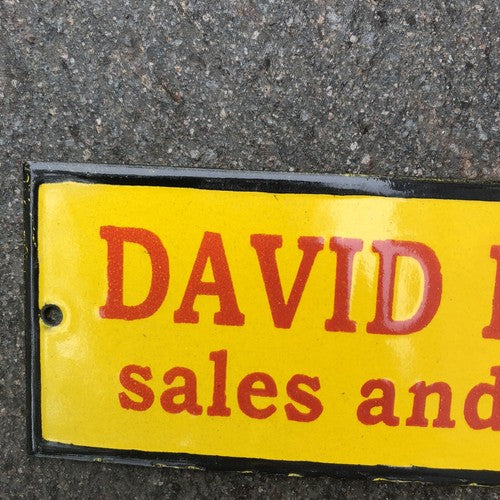 David Brown Enamel Sign
