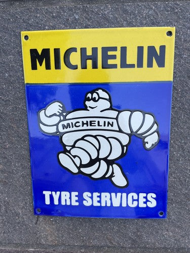 Michelin Tyre Services Vintage Style Enamel Sign
