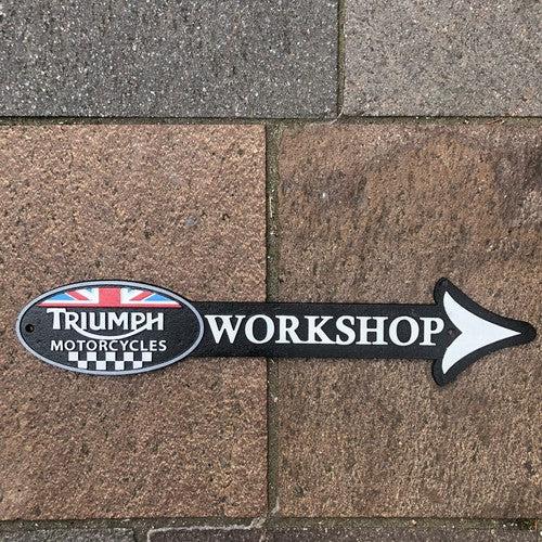 Triumph Motorcycles Workshop Cast Iron Arrow Sign