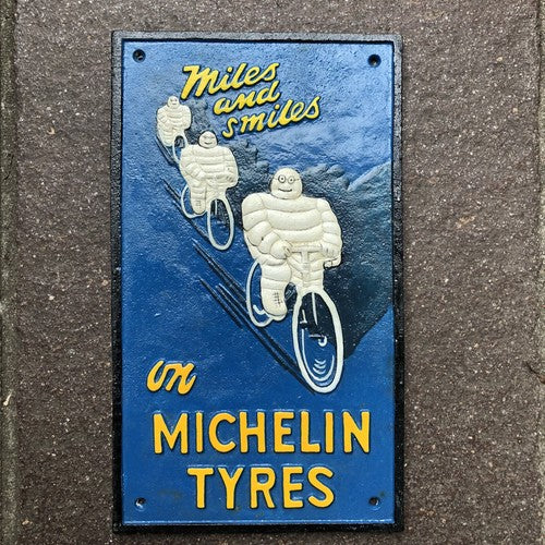 Michelin Tyres Miles And Smiles Cast Iron Sign