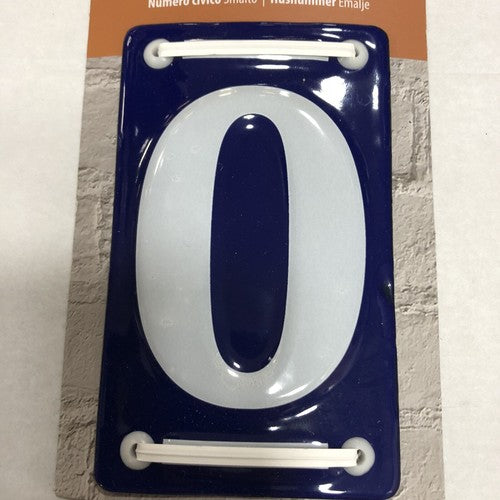 Enamel House Number Zero French Style