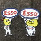 Mr & Mrs Esso Cast Iron Wall Plaques
