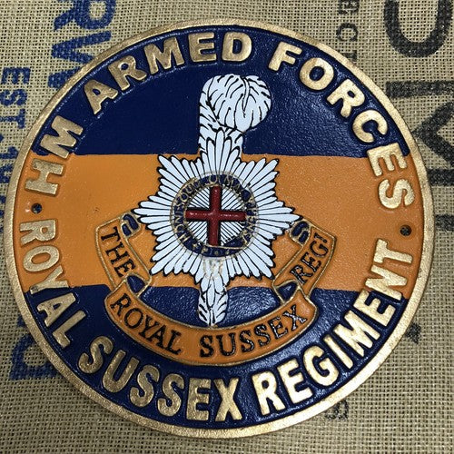HM Armed Forces Royal Sussex Regiment Cast Iron Sign