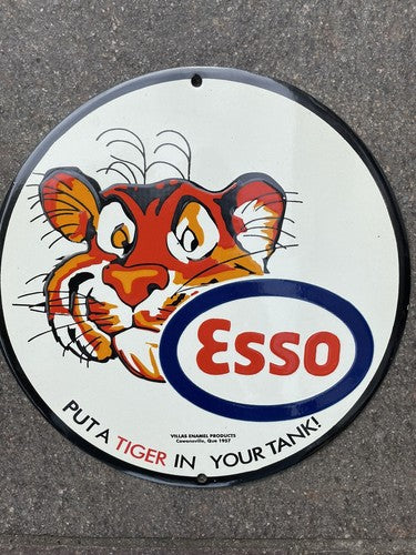 Esso Put A Tiger In Your Tank Vintage Style Enamel Sign