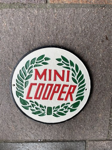 Mini Cooper Cast Iron Sign