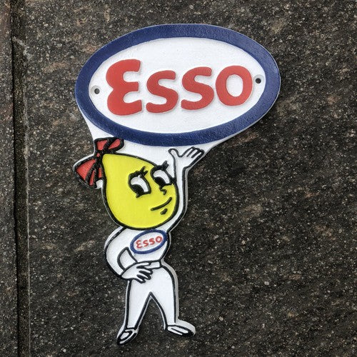 Mr & Mrs Esso Cast Iron Wall Plaques