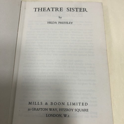 Theatre Sister Hilda Pressley Vintage Mills & Boon