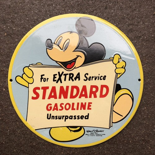 Micky Mouse Gasoline Enamel Sign