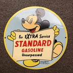 Micky Mouse Gasoline Enamel Sign