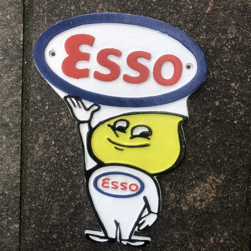 Mr & Mrs Esso Cast Iron Wall Plaques