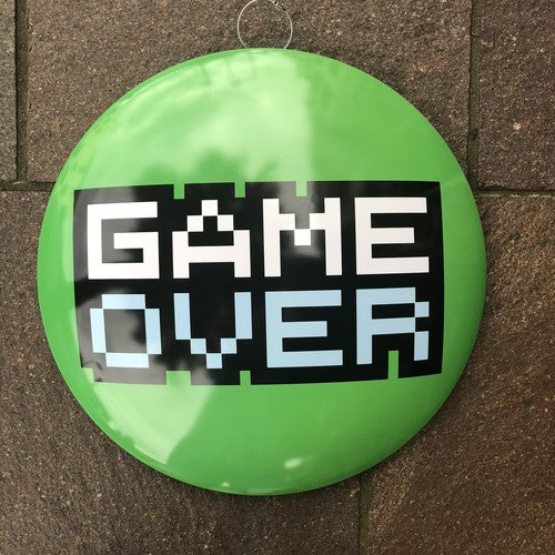 Game Over 40 Cms Domed Metal Sign