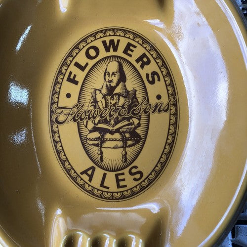 Flowers Ales Vintage Ceramic Ash Tray