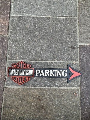 Harley Davidson Parking Cast Iron Sign