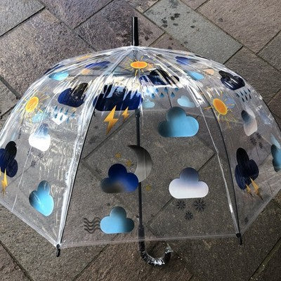 Ladies Weather Umbrella Walking Length Clear Dome