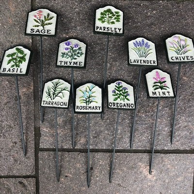 Herb Tags Cast Iron Set Of 10