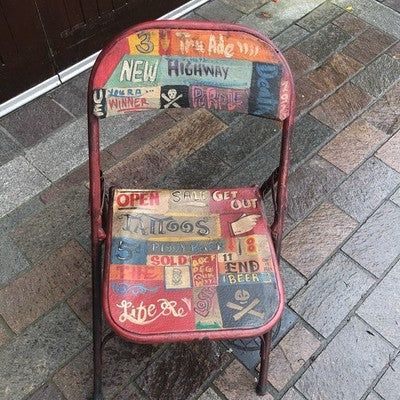 Folding Metal Chair Fun Fair Theme Hand painted