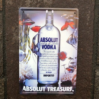 Absolut Vodka Metal Sign