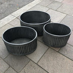 Metal Decorative Set Of 3 Oval Planters