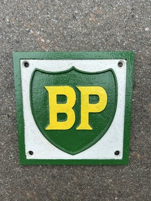 BP Cast Iron Sign
