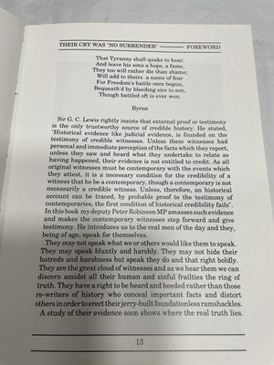 Their Cry Was No Surrender By Peter Robinson