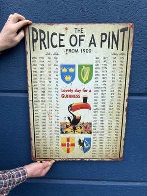 Price Of A Pint Heavy Gauge Metal Sign