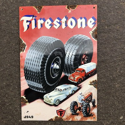 Firestone Enamel Sign