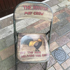 Folding Metal Chair The Rooster May Crow Haines Painted