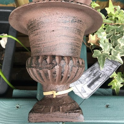 Four Cast Iron Garden Urns Bronze Antique Style