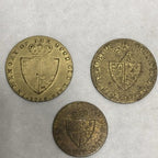 Three GB Victorian Brass Gaming Counters
