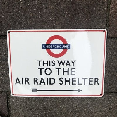 This Way To The Air Raid Shelter Enamel Sign