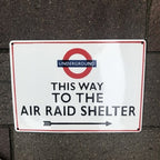 This Way To The Air Raid Shelter Enamel Sign
