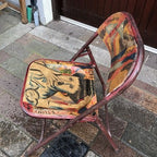 Folding Metal Chair 60s Vibes Road Trip Theme Hand painted