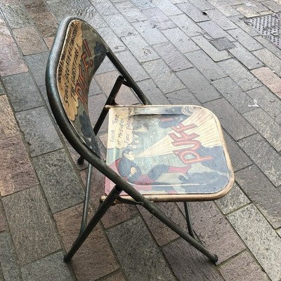Folding Metal Chair Puff Theme Hand Painted
