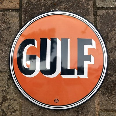 Gulf 40 Cms Dome Metal Sign