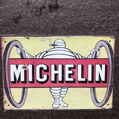 Michelin Man Metal Sign