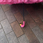 Umbrella Flamingo With Ruffles Free Standing Full Length
